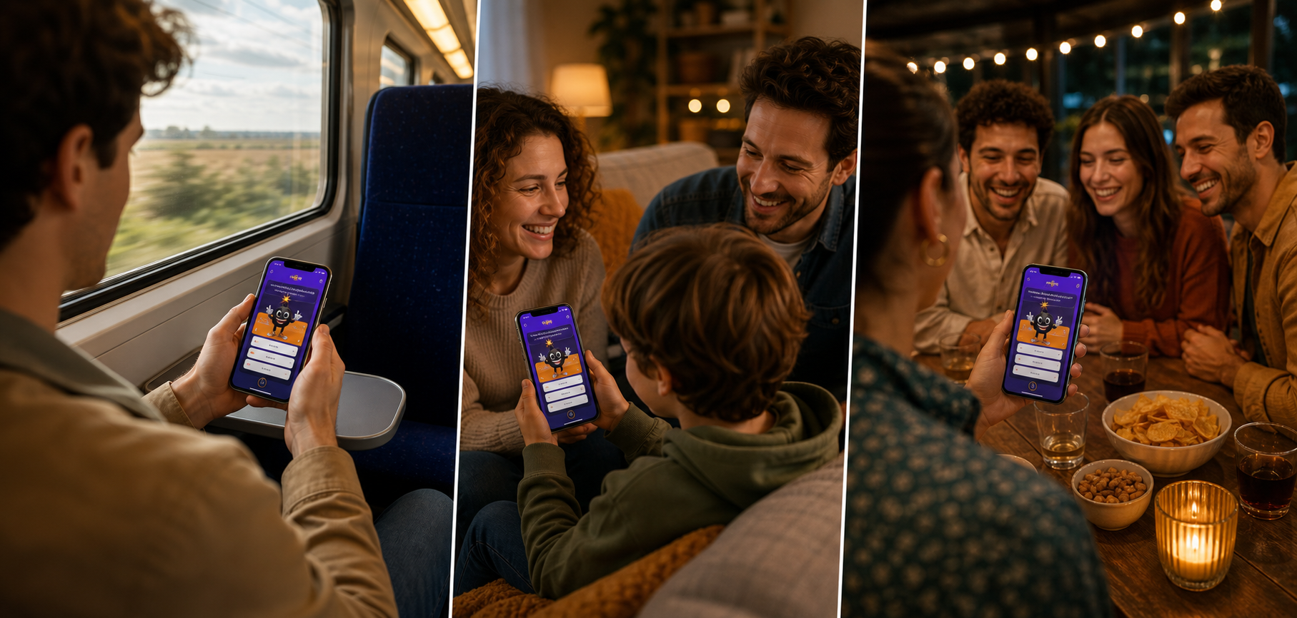 Vrienden en familie spelen TikTakTrivia samen